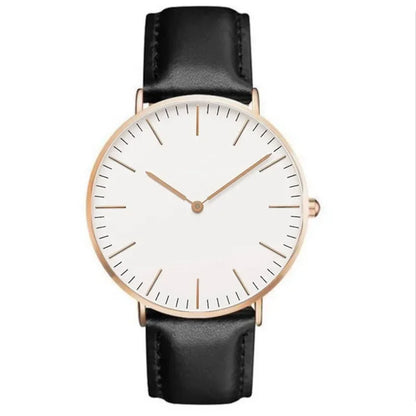 Montre élégante pour femme, simple, nouvelle collection 2023, rose et blanc, bracelet en cuir, montre-bracelet pour femme avec robe, montre féminine décontractée, idée cadeau tendance, Montre Femme