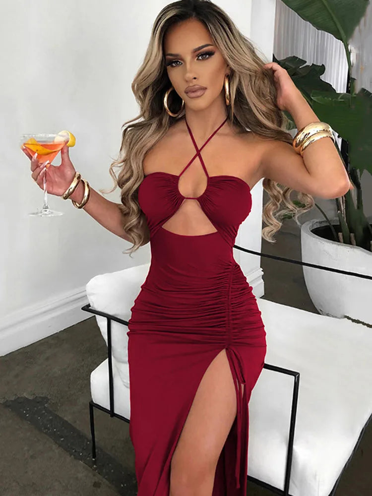 Robes midi sexy sans manches pour femme, dos nu, coupe slim, pour boîte de nuit et soirée, robe moulante élégante pour femme, vestidos elegantes para mujer