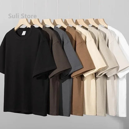 T-shirts unisexes 100 % coton 450 g de haute qualité T-shirts blancs T-shirt vierge d’été pour homme T-shirts pour homme