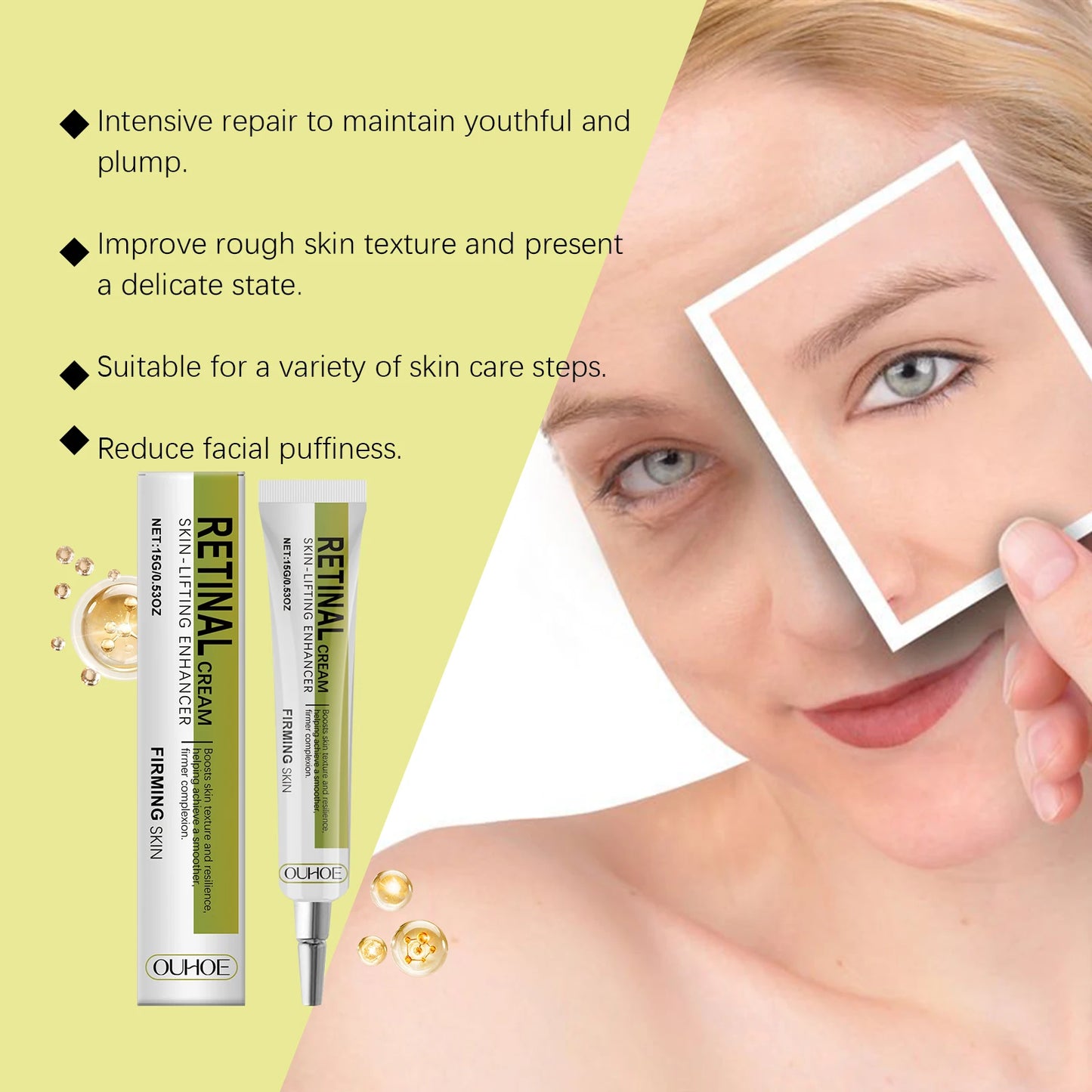 Crème au rétinol anti-âge pour femmes, crème hydratante raffermissante et éclaircissante pour le visage, hydratation profonde, crème de nuit pour peau sèche et sensible en hiver
