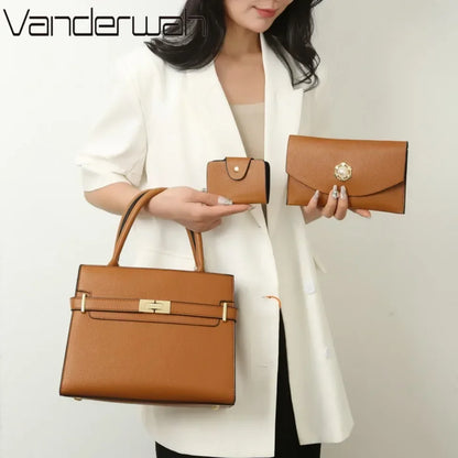 3 ensembles ou 1 grand sac à main pour femme, sacs grande capacité de luxe, sacs à bandoulière et portés croisés, petit porte-monnaie, sac en cuir de qualité, tendance 🔥