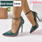 Aphixta Super Grande Taille 48 49 50 Escarpins à Talons Aiguilles avec Boucle de Ceinture pour Femmes, Chaussures de Soirée 12 cm/10 cm, Bout Pointu avec Boucle Métallique
