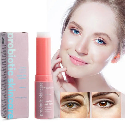 2 pièces pour femmes Baume contour des yeux extra rénovateur à l’églantier hydratant en stick, stick baume liftant et hydratant, estompe les ridules et réduit les poches sous les yeux