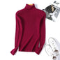 Pull femme automne-hiver 2026 à manches longues en maille, col roulé rabattable côtelé, doux et chaud, jumper pullover vêtements pour femme