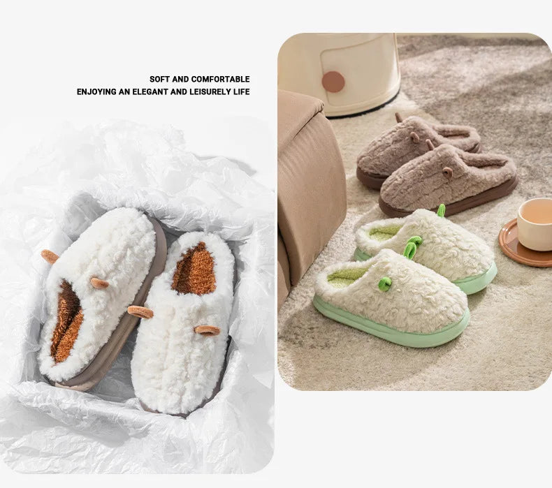 Pantoufles d’hiver pour femmes - Chaussons doublés en polaire pelucheuse, chaussons chauds en coton pour l’intérieur/l’extérieur avec semelle antidérapante
