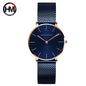 Montre pour femme HANNAH MARTIN en acier inoxydable de qualité, mouvement à quartz japonais, étanche, 36 mm, entièrement or rose, idéale pour le dropshipping.