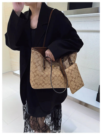 Sac à main de luxe pour femme de créateur à une épaule, imprimé vintage mode parisienne, grand sac fourre-tout portable à grande capacité, pochette, sac à main.