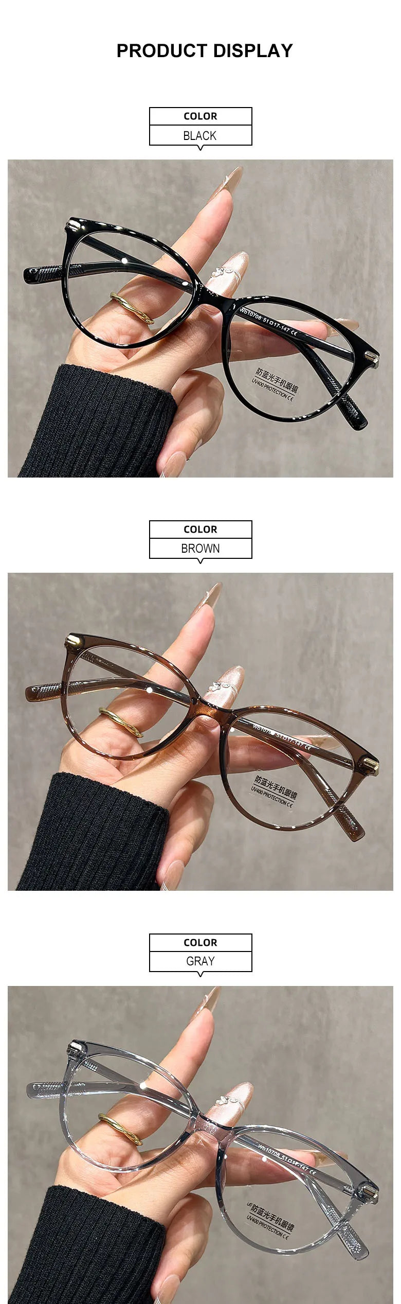 KANSEPT Lunette Lunettes de myopie pour femmes Lentilles optiques pour femmes avec prescription personnalisée Lunettes de vue Lunettes de lecture Lunettes femme degré