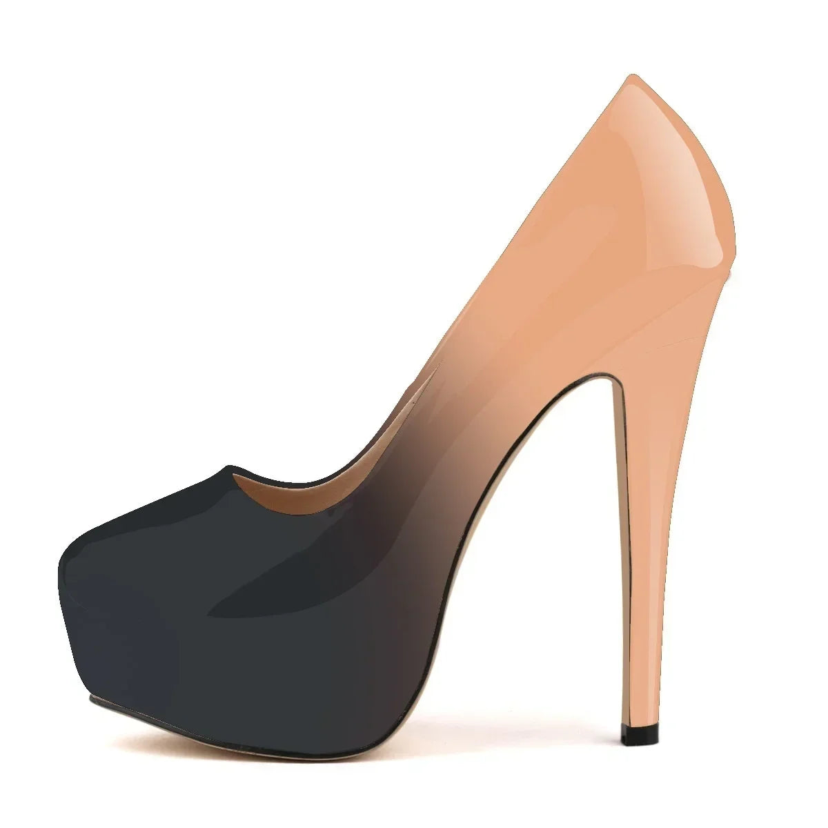 LOSLANDIFEN Escarpins à talons hauts pour femmes 14 cm, bout rond, stilettos, talons femme sexy, chaussures de mariage rouges pour dames, talons plateforme noirs