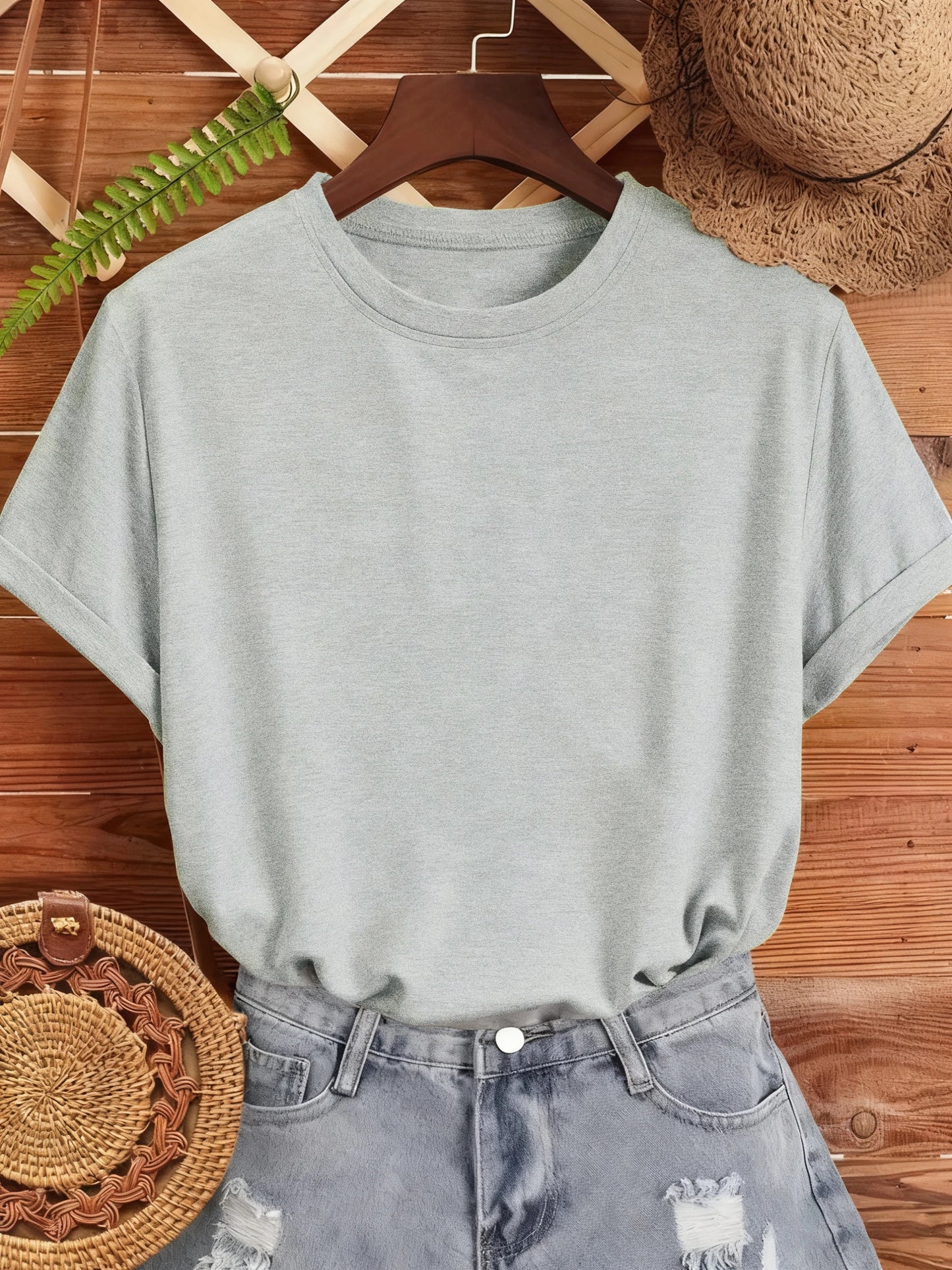 T-shirt femme Y2K 100 % coton, t-shirt décontracté de couleur unie, col rond, hauts d’été pour femmes, mode oversize, sportswear féminin tendance.
