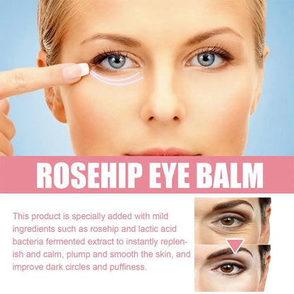 2 pièces pour femmes Baume contour des yeux extra rénovateur à l’églantier hydratant en stick, stick baume liftant et hydratant, estompe les ridules et réduit les poches sous les yeux
