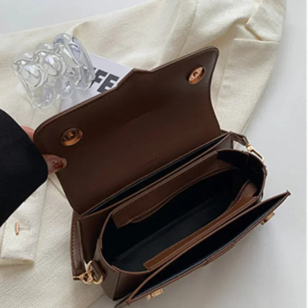 Sac à bandoulière en cuir PU pour femmes, sac à main, sac bandoulière tendance, sac vintage porté sous le bras, cartable carré