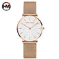Montre pour femme HANNAH MARTIN en acier inoxydable de qualité, mouvement à quartz japonais, étanche, 36 mm, entièrement or rose, idéale pour le dropshipping.