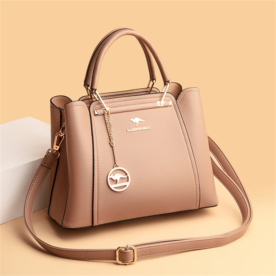 Sac bandoulière de luxe pour femme 2024, designer à 3 couches, grand sac à main en cuir à grande capacité pour femme, sac shopper de marque, sac fourre-tout messager.