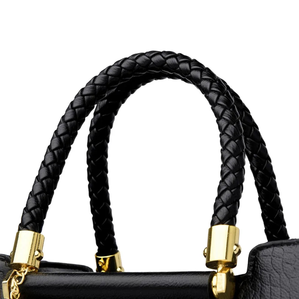 Sac à main élégant à poignée tressée pour femmes, sac à poignée supérieure en cuir de haute qualité, sac bandoulière et porté épaule pour dames, cabas décontracté de qualité