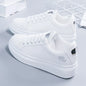 Chaussures décontractées en cuir PU pour femmes, nouvelles chaussures femme 2025, baskets blanches mode brodées, respirantes, à fleurs, à lacets, baskets pour femmes