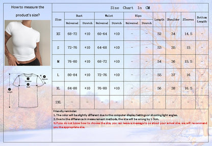 Vêtements pour femme T-shirt à manches courtes haut slim fit pour femmes col rond tee-shirt moulant en maille style streetwear sexy sportif 2024 Y2K nouveau 2410