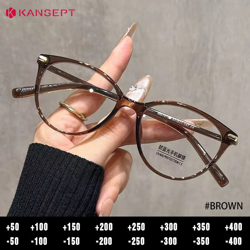 KANSEPT Lunette Lunettes de myopie pour femmes Lentilles optiques pour femmes avec prescription personnalisée Lunettes de vue Lunettes de lecture Lunettes femme degré