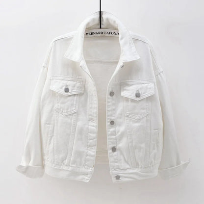 Veste en jean classique pour femmes Jeans 2023 vestes en jean boyfriend pour femmes manteau oversize ample veste femme violet blanc jaune femme