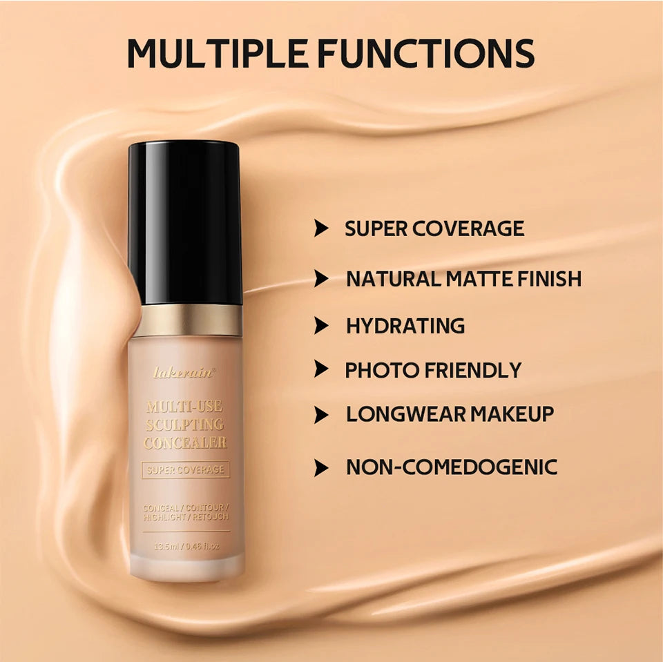 Fond de teint correcteur couvrance longue durée au fini mat, crème multi-usage sans huile pour illuminer et retoucher, produits de maquillage pour le visage pour femmes