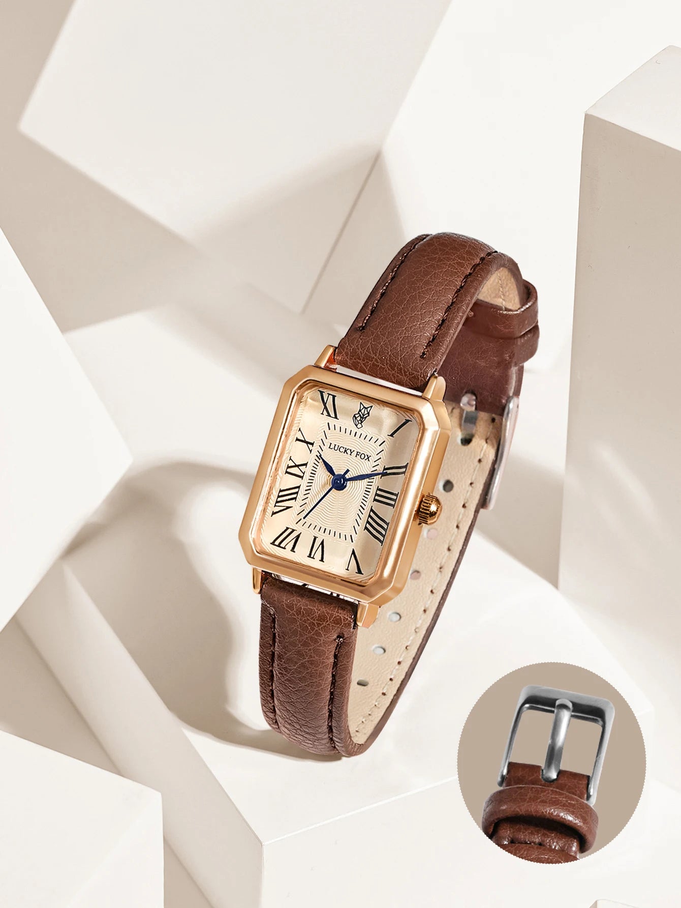 Montre-bracelet décontractée rétro à affichage numérique, cadran carré, bracelet en cuir, montre à quartz tendance pour femme, idée cadeau