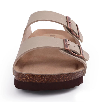 Smile Pop Classic Arizoan Hommes Chaussons en daim Hommes Sabots Sandales en daim de vache d’extérieur antidérapantes avec brides à boucles réglables