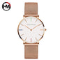 Montre pour femme HANNAH MARTIN en acier inoxydable de qualité, mouvement à quartz japonais, étanche, 36 mm, entièrement or rose, idéale pour le dropshipping.
