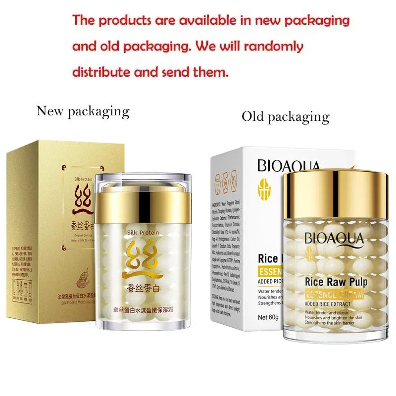 Crème essence hydratante profonde au riz BIOAOUA, crème visage éclaircissante et hydratante, crème raffermissante et rajeunissante, soin de la peau pour femmes