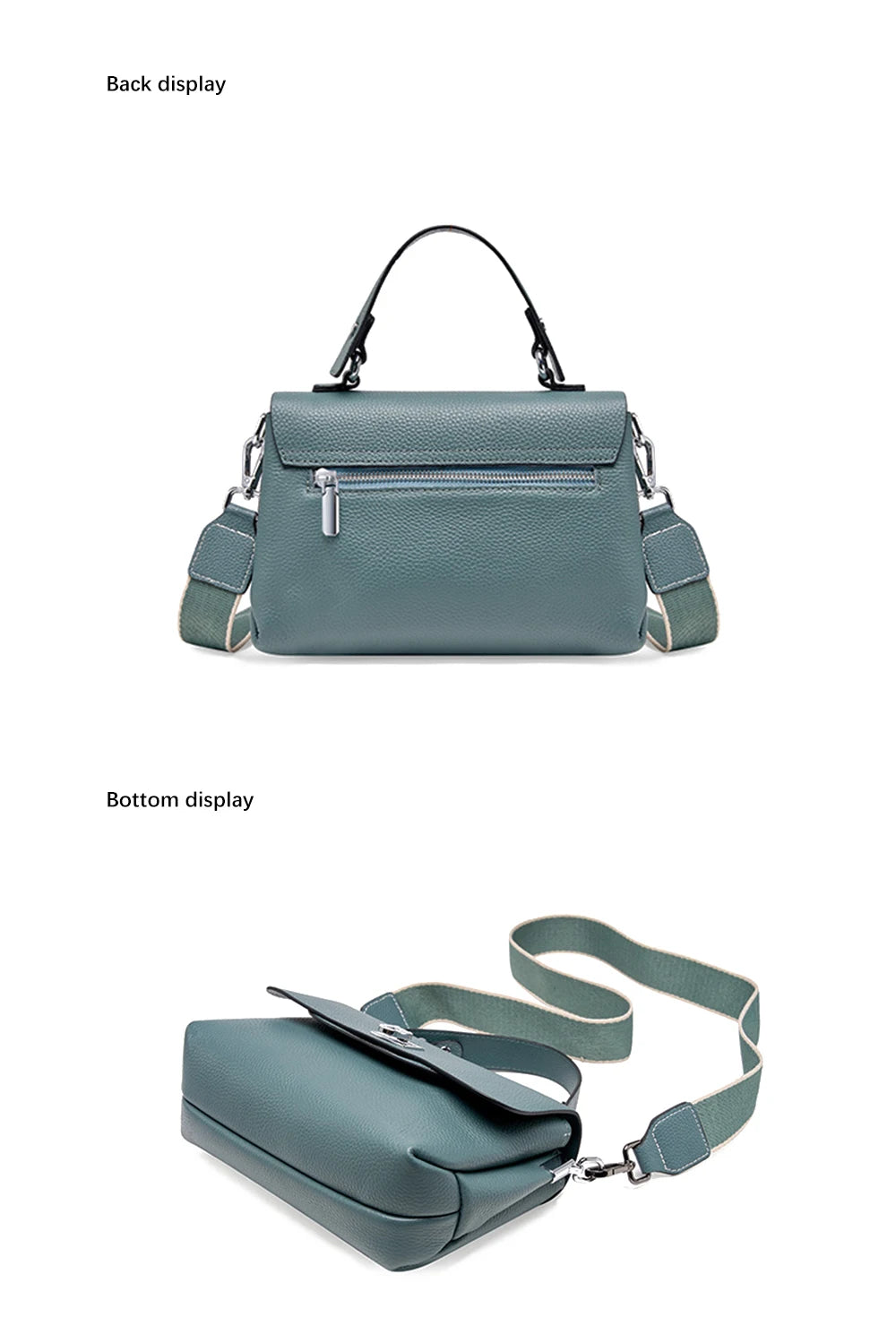 Sac à main Zency pour femme en cuir véritable avec poignée supérieure, style enveloppe simple et tendance, sac à bandoulière de marque de luxe, petit sac bandoulière croisé pour femme