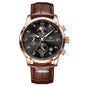 Montre-bracelet de luxe pour femme LIGE, bracelet en cuir, étanche, décontractée et sportive, à quartz, avec affichage 24 heures et phase de lune.