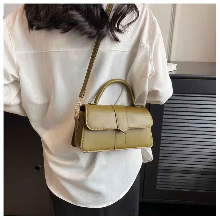 Sac à bandoulière en cuir PU pour femmes, sac à main, sac bandoulière tendance, sac vintage porté sous le bras, cartable carré