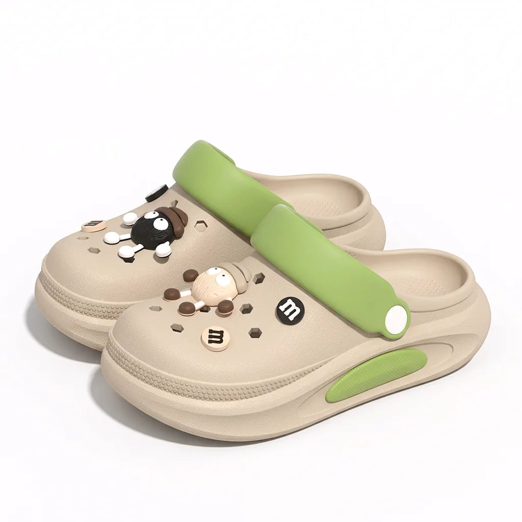 Sabots d’été pour femmes avec jolis charms 3D, sandales de jardin, chaussons de plage légers en EVA souple, chaussures d’extérieur antidérapantes à semelle épaisse et tendance
