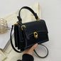 Sac à bandoulière en cuir PU pour femmes, sac à main, sac bandoulière tendance, sac vintage porté sous le bras, cartable carré
