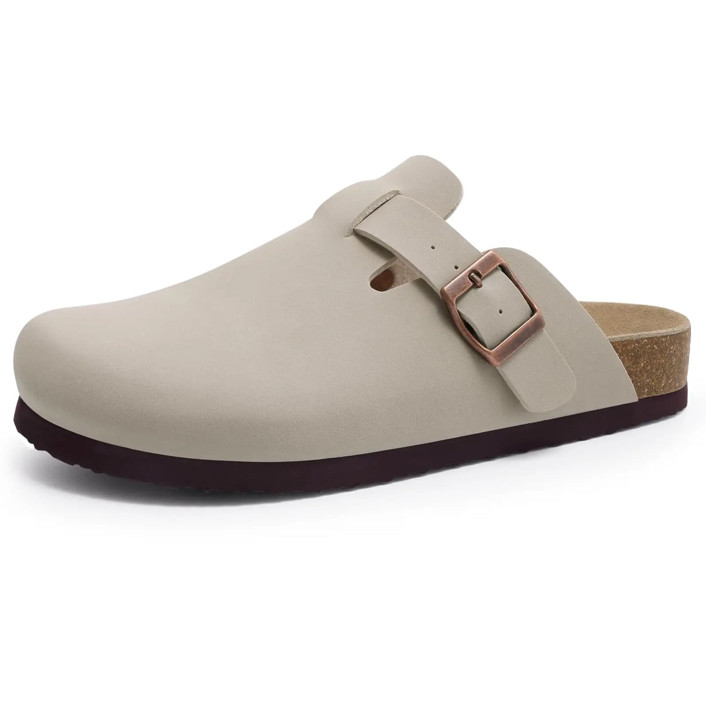 Mules en daim pour femmes Comwarm Fashion, pantoufles, sabots pour hommes, sandales à semelle intérieure en liège avec soutien de la voûte plantaire, claquettes d’extérieur pour la plage, chaussures d’intérieur