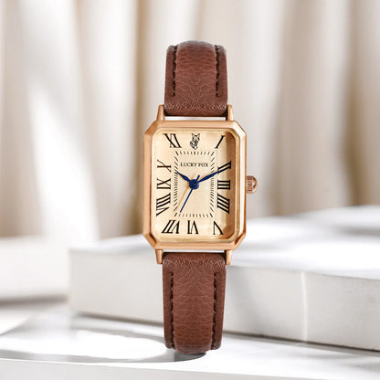Montre-bracelet décontractée rétro à affichage numérique, cadran carré, bracelet en cuir, montre à quartz tendance pour femme, idée cadeau