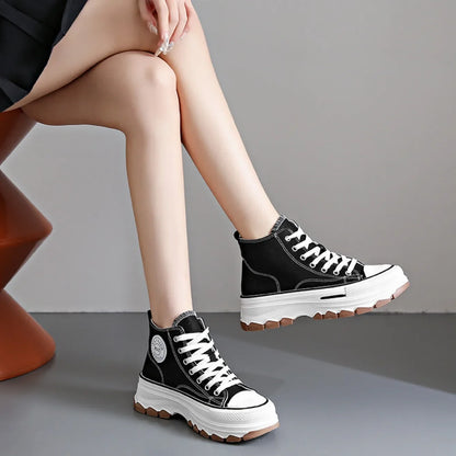 Chaussures en toile pour femmes 2024, baskets décontractées à plateforme avec étoiles, chaussures de sport et de course en toile, chaussures de tennis, baskets de marche d’extérieur.