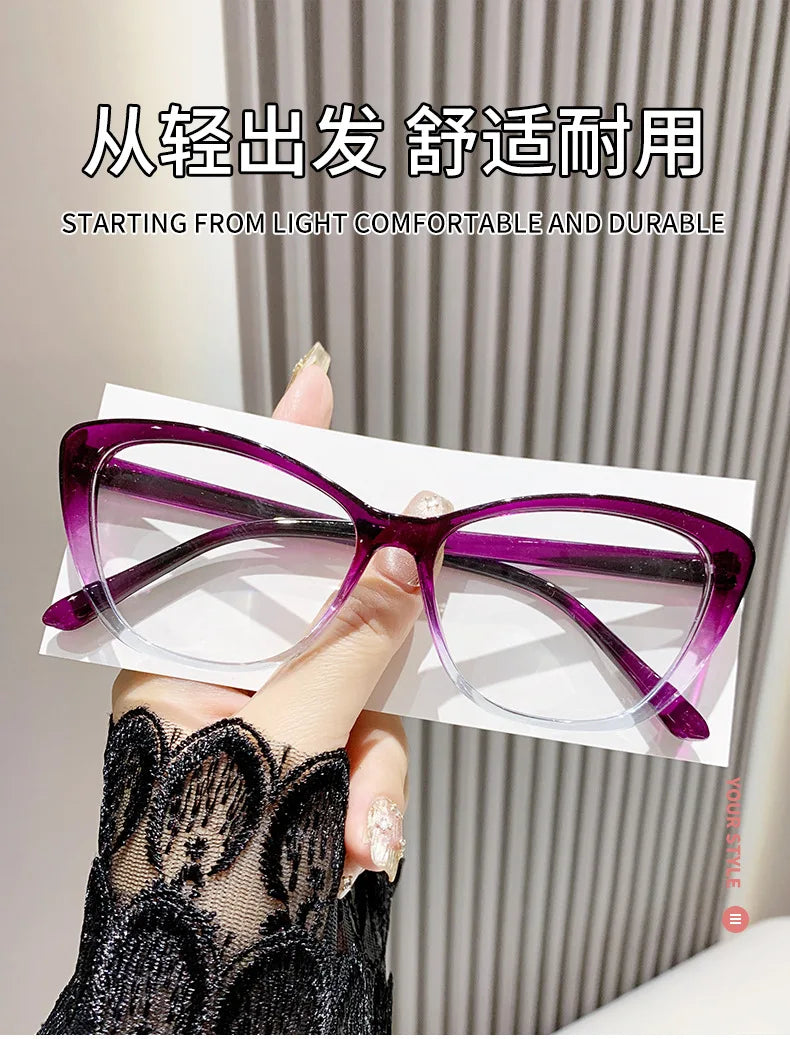 Lunettes de lecture tendance pour femmes et hommes, design luxueux, lunettes de presbytie œil de chat, protection anti-lumière bleue pour femme