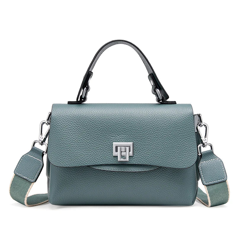 Sac à main Zency pour femme en cuir véritable avec poignée supérieure, style enveloppe simple et tendance, sac à bandoulière de marque de luxe, petit sac bandoulière croisé pour femme