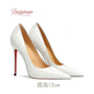 Chaussures pour femme tendance 2026 de luxe à semelles rouges, talons hauts, escarpins à bout pointu et talons aiguilles de 12 cm, confortables pour soirées, robes de cérémonie et mariages.