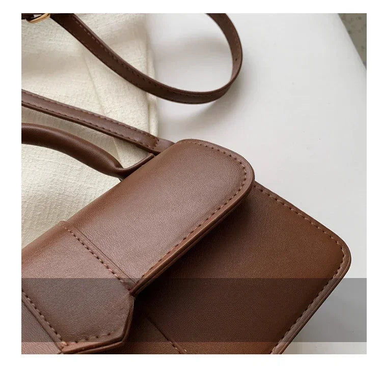 Sac à bandoulière en cuir PU pour femmes, sac à main, sac bandoulière tendance, sac vintage porté sous le bras, cartable carré