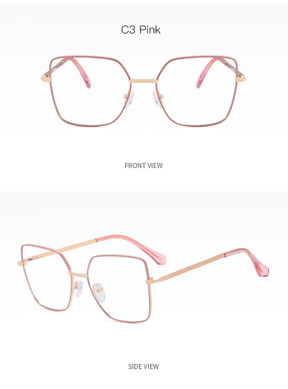 JMISUS Fashion Femme Lunettes optiques carrées avec verres correcteurs anti-lumière bleue photochromiques gris en forme de papillon, lunettes de vue sur ordonnance