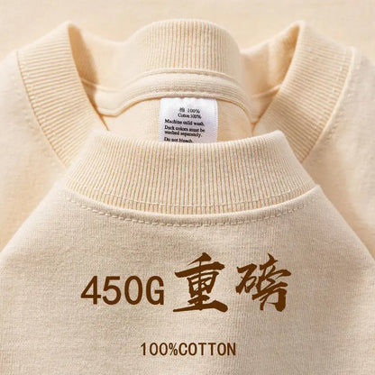 T-shirts unisexes 100 % coton 450 g de haute qualité T-shirts blancs T-shirt vierge d’été pour homme T-shirts pour homme