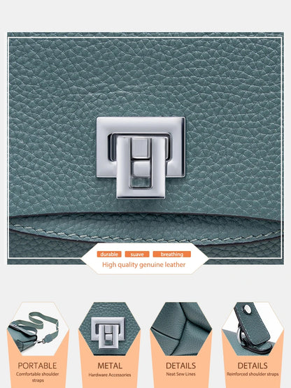 Sac à main Zency pour femme en cuir véritable avec poignée supérieure, style enveloppe simple et tendance, sac à bandoulière de marque de luxe, petit sac bandoulière croisé pour femme