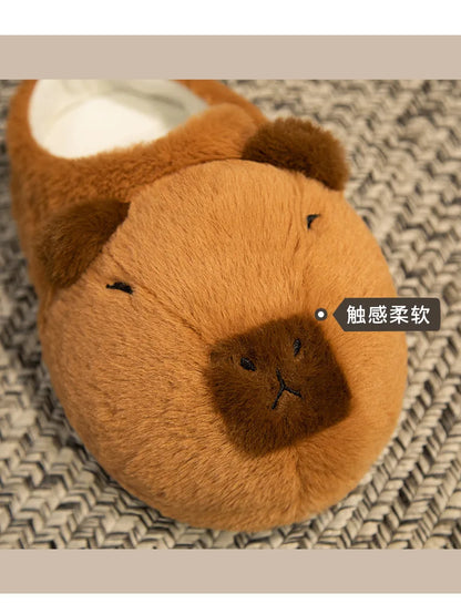 Pantoufles hamster câlines et mignonnes pour femmes, hiver automne, en peluche chaude, chaussures nuage pour chambre, pantoufles familiales pour femme, pantoufles animaux kawaii