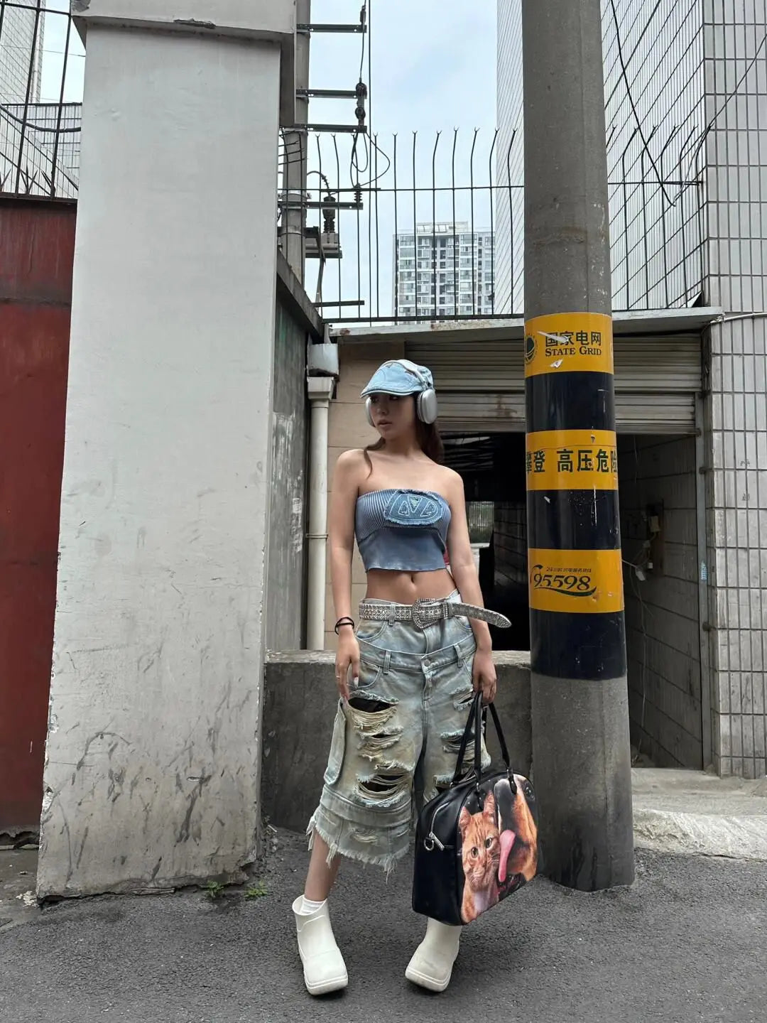 Jeans déchirés Y2K pour femmes style Harajuku Wasteland pantalon en denim baggy pantalon jean vintage boyfriend oversize vêtements japonais des années 2000