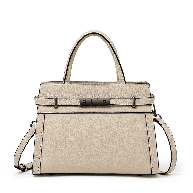Sac pour femme en cuir véritable en cuir de vachette pleine fleur original, sac cabas simple à porter à la main ou à l’épaule, style professionnel