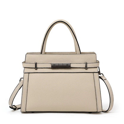 Sac pour femme en cuir véritable en cuir de vachette pleine fleur original, sac cabas simple à porter à la main ou à l’épaule, style professionnel