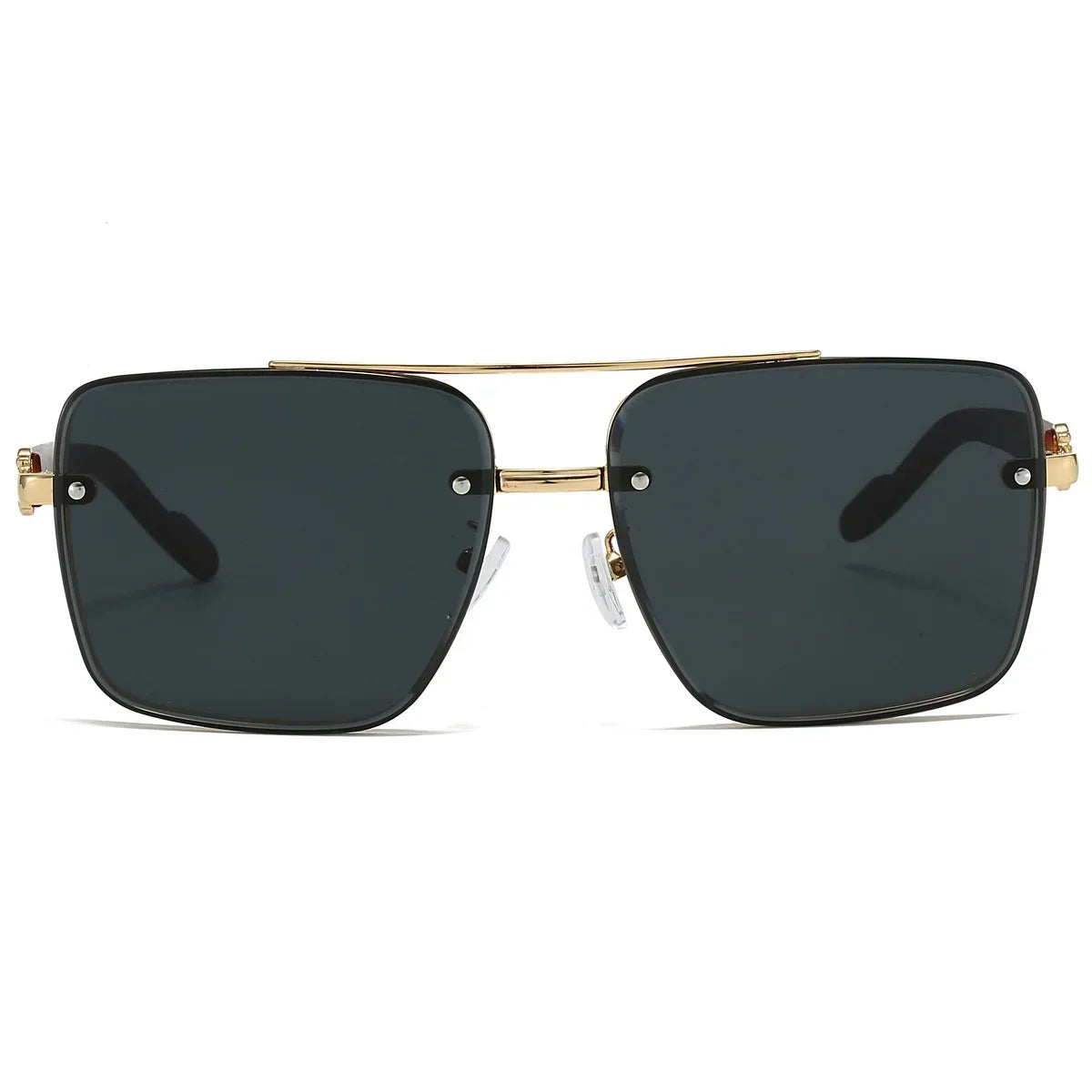KAMMPT Fashion Lunettes de soleil rétro carrées en métal pour femme, design original de marque, lunettes de conduite nouvelles à double pont style pilote