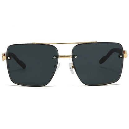 KAMMPT Fashion Lunettes de soleil rétro carrées en métal pour femme, design original de marque, lunettes de conduite nouvelles à double pont style pilote