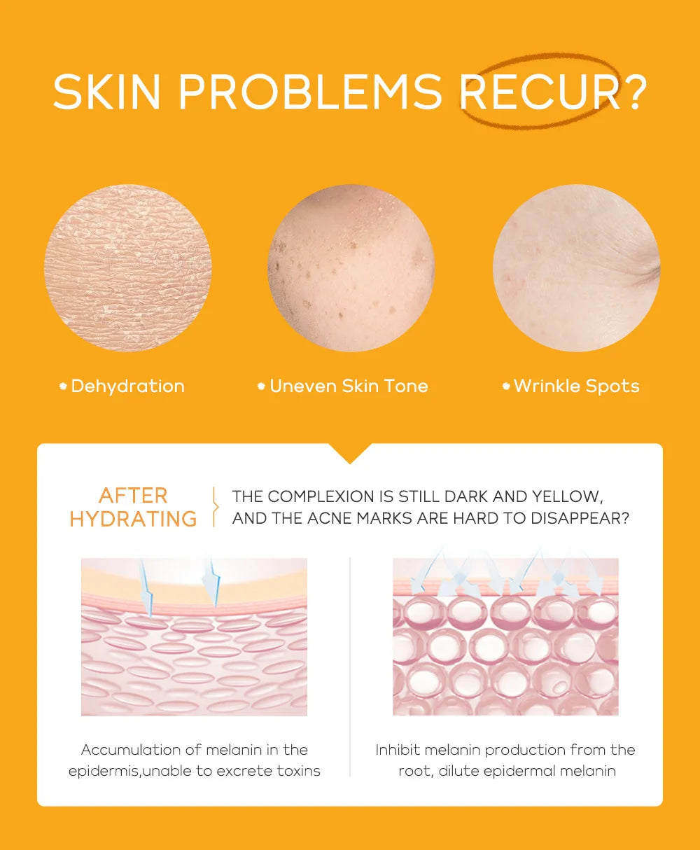 Ensemble de soins de la peau à la vitamine C LAIKOU 3 pièces : crème pour le visage, sérum et crème contour des yeux, hydratant, anti-rides, kit de soins du visage